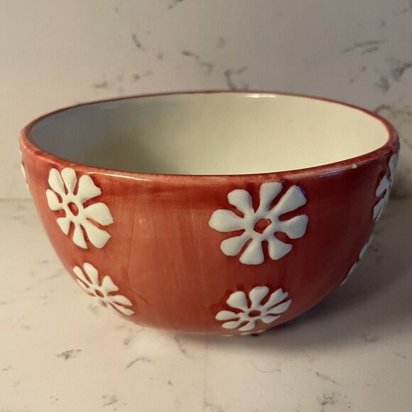 Bloom Rite Soup / Cereal Bowl Retro Vintage Groovy Flower Power Big Red Daisy - Picture 3 of 10